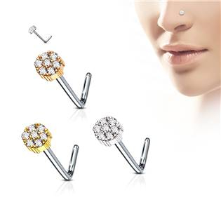 N0080-C Zahnutý piercing do nosu