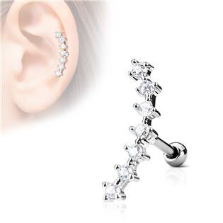 CP1031-C Cartilage piercing do ucha - čiré kamínky