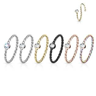 N0130-AB Piercing do nosu - kruh se zirkonem