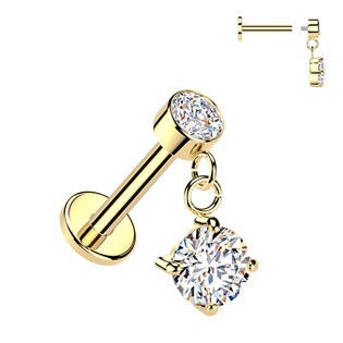 LB1147-GD Zlacený piercing do ucha - labreta