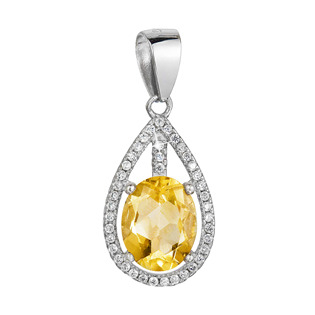 EG1241 Stříbrný přívěsek žlutý zirkon citrine