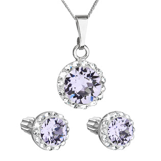 EG1279 Sada šperků s krystaly Swarovski náušnice, řetízek a přívěsek
