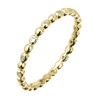 EG1343-55 Pozlacený stříbrný prsten se zirkonky