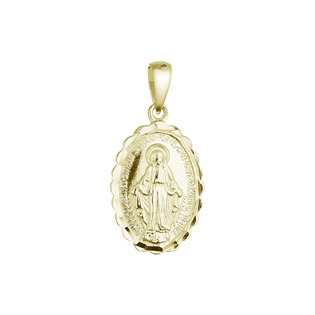 EG1582-GD Pozlacený stříbrný přívěsek madailonek Madonka