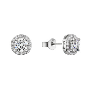 EG1887 Stříbrné náušnice AURORA moissanite