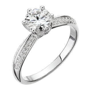 EG1889-57 Stříbrný prsten MIA zdobený moissanite