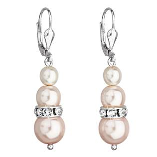 EG2069-RO Stříbrné náušnice s perličkami Crystals from Swarovski® Rosaline