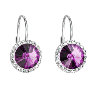 EG2506-AM Stříbrné náušnice s kameny Preciosa® Amethyst