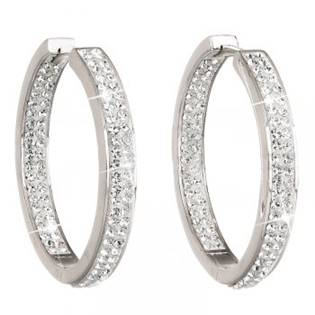 EG2525-CR Stříbrné kruhy 30mm s krystaly Crystals from Swarovski® Crystal