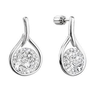 EG2882-CR Stříbrné visací náušnice kapky se Swarovski krystaly