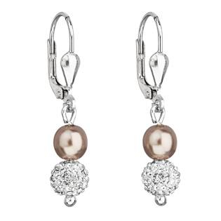 EG2927-BR Stříbrné náušnice visací s Preciosa krystaly