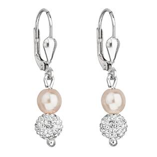 EG2927-RO Stříbrné náušnice visací s Preciosa krystaly
