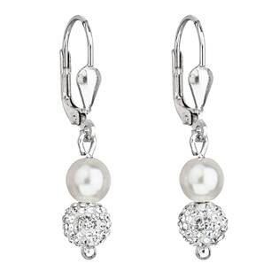 EG2927-WH Stříbrné náušnice visací s Preciosa krystaly