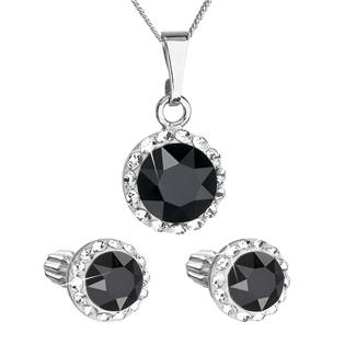 EG3183-K Sada šperků s krystaly Swarovski náušnice a přívěsek, Black Jet