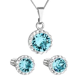 EG3183-Q Sada šperků s krystaly Swarovski náušnice, řetízek a přívěsek