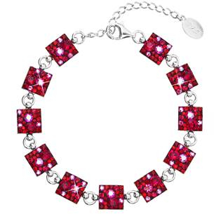 EG7002-CH Stříbrný náramek s krystaly Crystals from Swarovski® Cherry