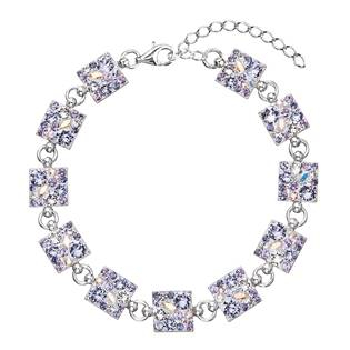 EG7002-VI Stříbrný náramek s krystaly Crystals from Swarovski®, Violet