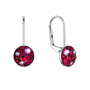 EG9178-CH Stříbrné náušnice s krystaly Swarovski, Cherry