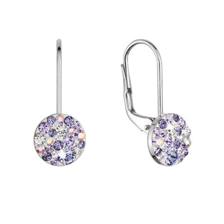 EG9178-VI Stříbrné náušnice s krystaly Swarovski, Violet