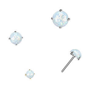 TIT1643-02 Ozdobná část k PUSH IN piercingu TITAN, opál