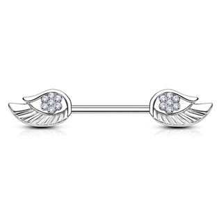 BR01027 Ozdobný piercing do bradavky - andělská křídla