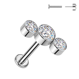 TIT1651-C Piercing do brady - PUSH IN labreta TITAN, barva: čirá