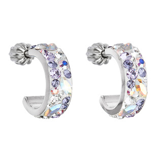 EG2031-VI Stříbrné náušnice kruhy s krystaly Crystals from Swarovski® Violet