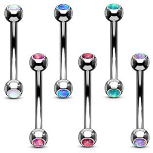 OB0001-A Piercing do obočí zdobený opálem