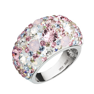 EG5012-MR-51 Stříbrný prsten s krystaly Swarovski, Magic Rose