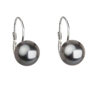 EG2072-GR Stříbrné náušnice s perlou Crystals from Swarovski® Grey