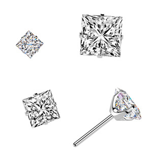 TM026 Ozdobná část k PUSH IN piercingu s Moissanitem TITAN, 0,39ct (4x4mm)