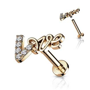 LB1097RD-1206 Zlacený piercing do brady Love