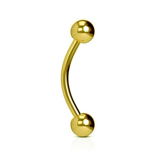 OB01089-1610 Piercing do obočí - pozlacený