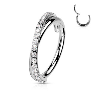 NS0055-1210 Segment kruh s překřížením - helix / cartilage / tragus piercing