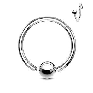 K1001-12103 Piercing - kruh s kuličkou - rozevíratelný