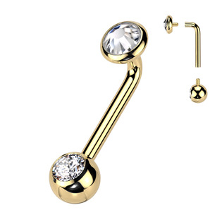 KT006-C Christina piercing TITAN, čirý kamínek