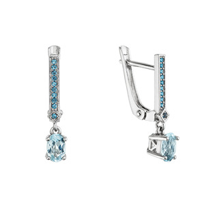 EG3504 Stříbrné náušnice s pravými kameny Sky Topaz