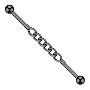 ID01049-K Černý industrial piercing řetěz
