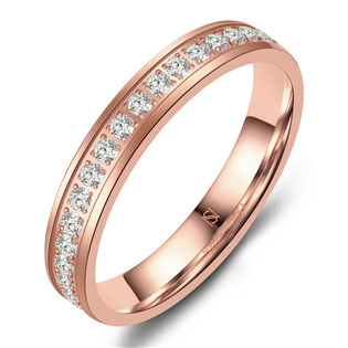NS-12-54 Zásnubní prsten nerezová ocel - Rose Gold