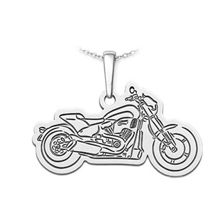 PA1309 Stříbrný přívěsek motorka