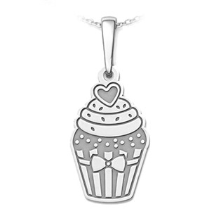 PA1649 Stříbrný přívěsek cupcake se srdcem