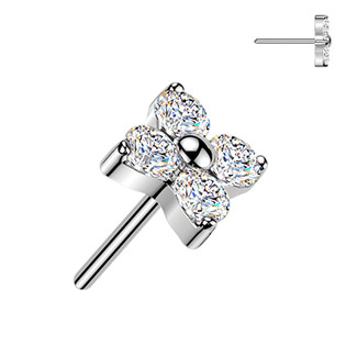 TIT1723-C Náhradní kytička k PUSH IN piercingu TITAN, barva: čirá