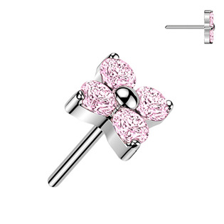 TIT1723-P Náhradní kytička k PUSH IN piercingu TITAN, barva: růžová