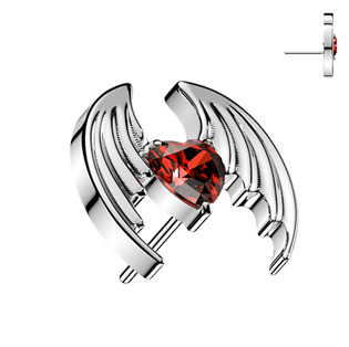 TIT1727 Náhradní ozdoba okřídlené srdce k PUSH IN piercingu TITAN