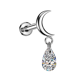 TIT1743 Piercing do ucha - labreta měsíc TITAN