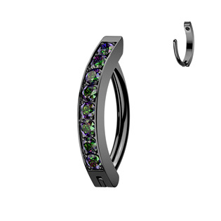 TIT1748-VM Piercing do pupíku s dekorativním štítem TITAN, barva: Vitrail Medium
