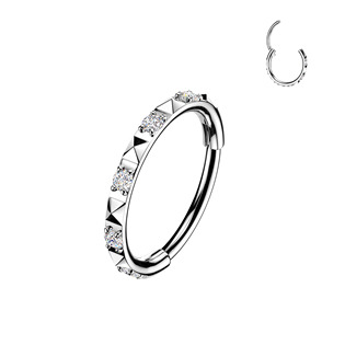 TIT1752 Piercing segment kruh TITAN s čirými zirkony