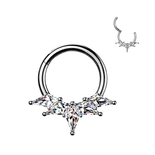 TIT1757 Piercing segment kruh TITAN s čirými zirkony