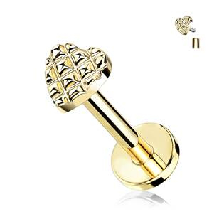 LB0036GD-1208 Labreta / cartilage piercing - srdíčko