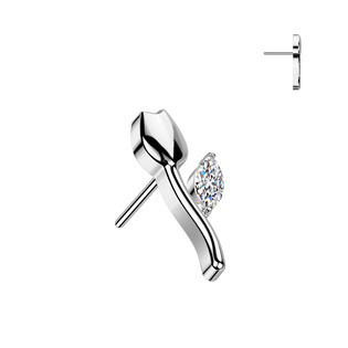 TIT1526 Ozdobná část k PUSH IN piercingu TITAN, tulipán